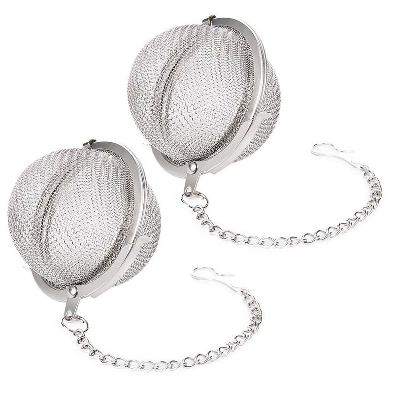 YINGKESI 2Pcs Stainless Steel Tea Ball  2.04 Inch Mesh Tea Infuser Strainers  Premium Tea Filter Tea Interval Diffuser for Loose Leaf Tea and Seasoning Spices - Image 5